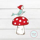 Bird on a Mushroom Vinyl Sticker